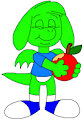 Patch the Dinodog Eating a Apple