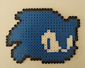 Sonic SSBU Icon Perler by ryuuiaryuusei