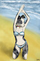 Bikini Collie Dog Beach Pose by Gashren