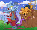 Dunked down-under duo! by Foxlover91