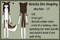 sfw dakota ref sheet by kittydeer