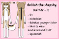 sfw delilah ref sheet by kittydeer