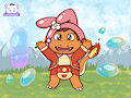 Charmander baby with his MyMelody hat by lu15ange7