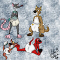 Three Diaperfurs & a Diapered Clifford by RhythmCHusky94