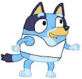 Bluey Heeler as Plucky Duck Posing by NickJrBunniesFan