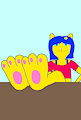 Trinity's feet on the table