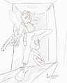 flick noire quill gun draw by Leomane
