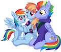 Rainbow Dash and Her Parents - Happy Moment NO BG