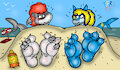 Buried Sharky Gals at Da Beach by TheRedSkunk