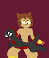 Kit spanking Firetail while butt naked again