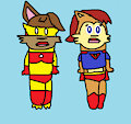 Iron Rabbot And Super Squirrel In Shock by jeremycrimson