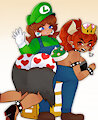 Princess Daisy Spanks Bowsette by GlorbyKitty