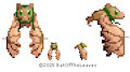 Blast the Fruit Bat Facing Forward Pixel Art by BatOfTheLeaves
