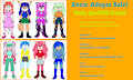 July/August Sonic Adopts Sale! $30USD Each! by MelSky