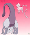 Mewtwo and Mew Buttdex Entry by pichu90