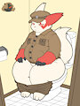 Chubby thicc zangoose going potty~ by GhostlyFantasy