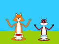 Meditating foxies