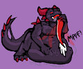 Slurping a noodle by Devourer