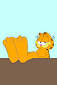 Garfield's feet on the table by TheFurryTree