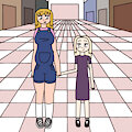 lola and virginia at the mall by kittydeer