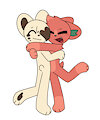 Flan and Pepper hugging by BreadKitten123