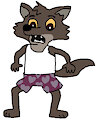 Mr. Wolf in Undershirt and Boxers by NickJrBunniesFan