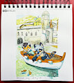 Watercolor Studies: Ronin and Traxus in Vernazza (3/20) by pandapaco