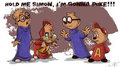 Alvin and Simon meet themselves