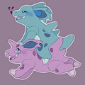 Nidorina and Nidorino by claragonza3