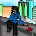 Un dibujo ee una de mis ocs , Aqueny escuchando m&uacute;sica. by jayritus