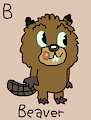 Beaver (The Bagel and Becky Show) in AngesSZ's Animal Alphabet Cards