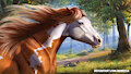 Wild mustang in the forest by MsBeesa