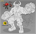 |Fan-art/ line-art| - < Bull Soldier > by DENUSKA08