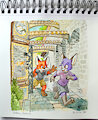 Watercolor Journey: Ja-Sun and Randall in Tallinn (16/20) by pandapaco