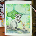 Raccoon and Rat by pandapaco