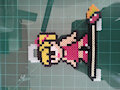 8bit Roll Flying on Broom Perler by ryuuiaryuusei