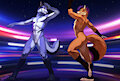 FluffyFenrir and Kigufox dancing by HaganeDimonis