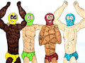 Wrestlers posing by Balloonbouncer