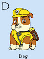 Rubble in AngesSZ's Animal Alphabet Cards by NickJrBunniesFan