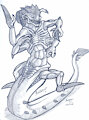 Inked Sketch: Ravenous Naga by Lucern7