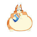 Bingo eating a Chip by Dampppppp
