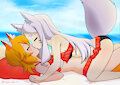 Shiro and Senko Beach fun! by LemLim22