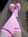 Pinkie Pie ruffled hoof socks by bladespark