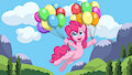 Pinkie Pie - Flying with Balloons by CyanLightning