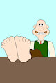 Wallace's feet on the table