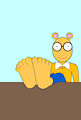 Arthur's feet on the table