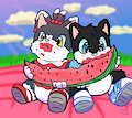 Watermelon Kitties -By HangyakuNeko- by DanielMania123
