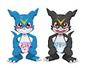 Veemon & BlackVeemon Diapers by HelioX