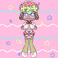 Bassie in a spring onesie