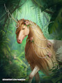 Winged unicorn in the jungle by MsBeesa